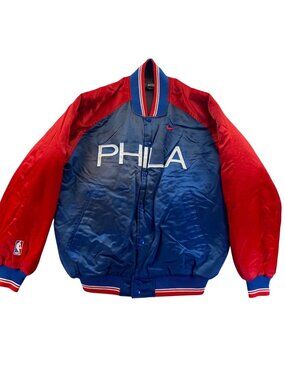 Nike Philadelphia 76ers Team Bomber Jacket Large Varsity Full Zip Heavyweight